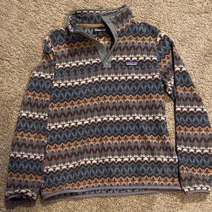 Patagonia Geometric Fleece in green and brown